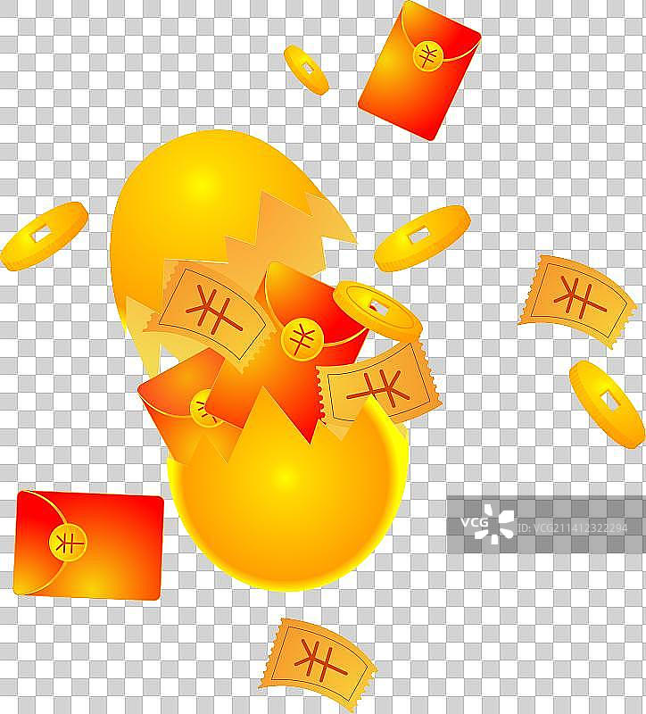 卡通节日双十一双十二618年货节电子商务促销活动抽奖砸金蛋优惠福利扁平矢量插画免抠元素图片素材