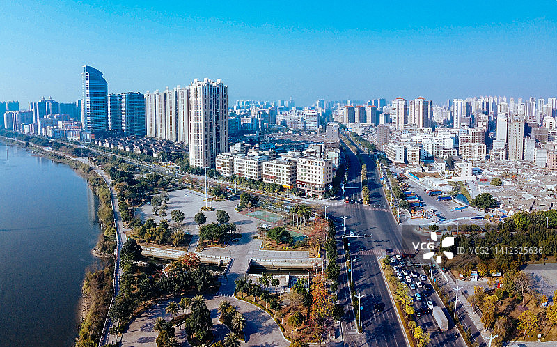 揭阳 揭东区 地标 航拍素材 广东省 揭阳市 城市 商业图片素材