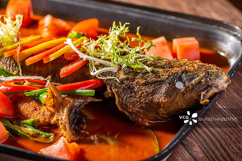 中式啤酒鱼美食图片素材