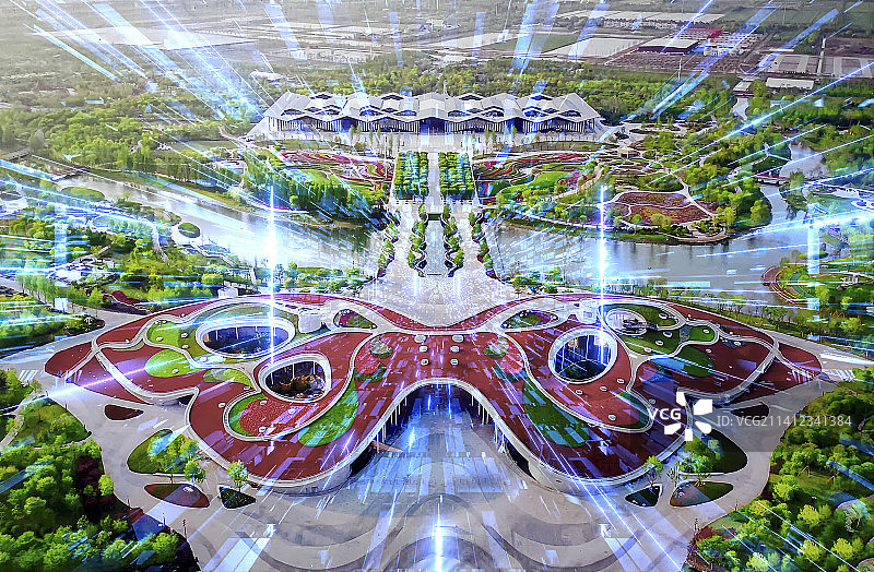 上海花博会场馆大数据概念图片素材