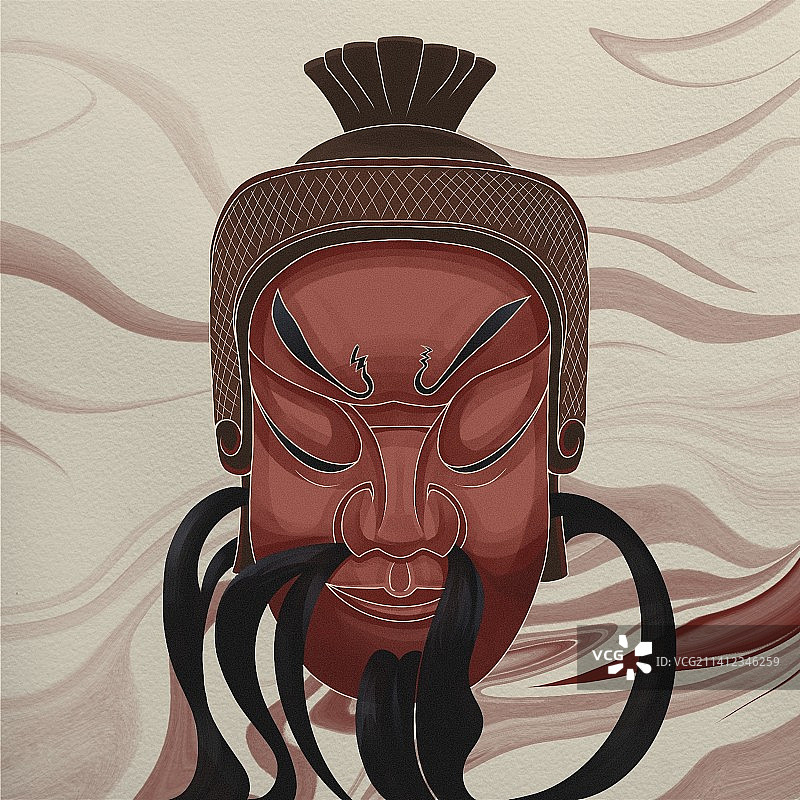 傩面具16关爷图片素材