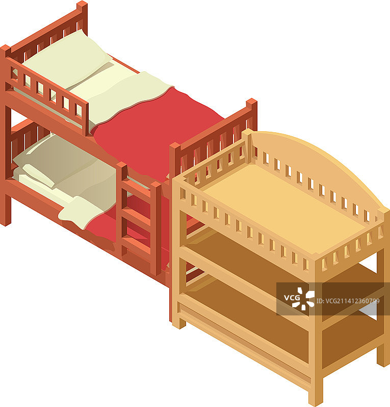 2.5D儿童家具图标图片素材