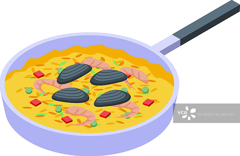 西班牙海鲜饭 2.5D 图标图片素材