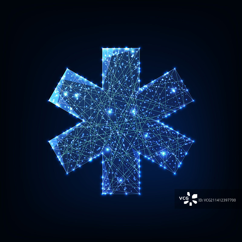 未来发光低多边形医疗符号图片素材
