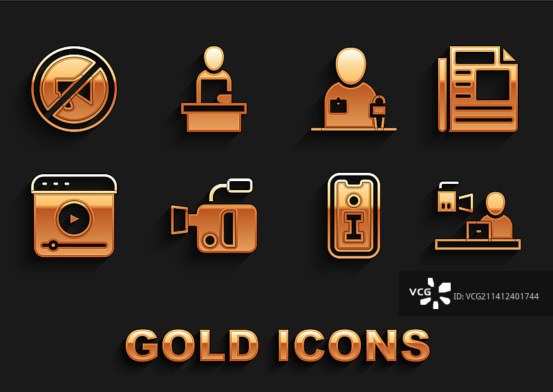 电影摄影机、突发新闻图片素材