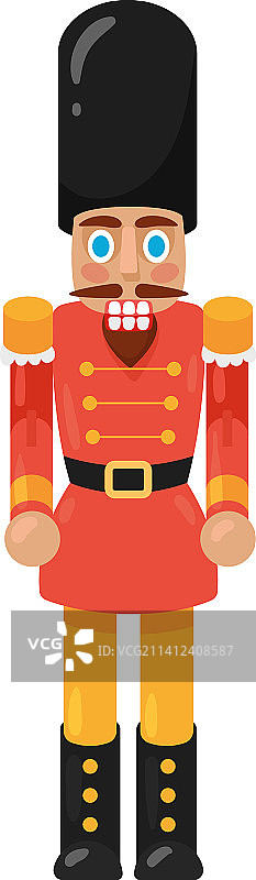 身穿红色制服的胡桃夹子士兵图片素材