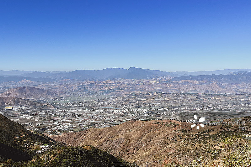 云南大理宾川县俯拍的地貌图片素材