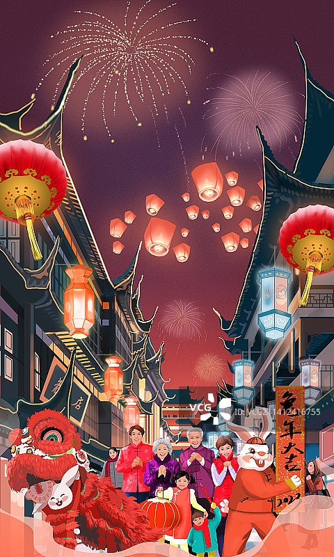 兔年城隍庙春节图片素材