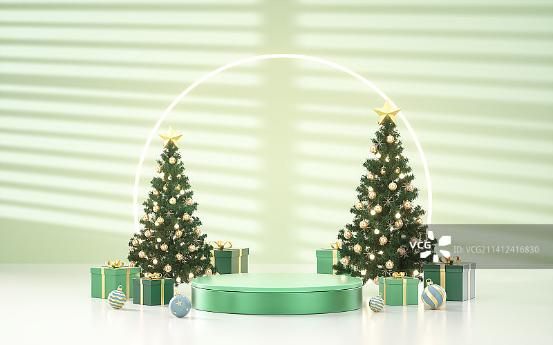 三维图形圣诞节日场景背景图片素材
