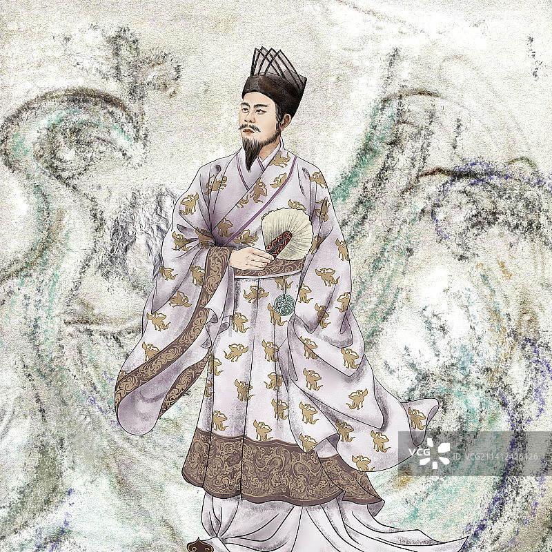 国风三国演义插画庞统图片素材