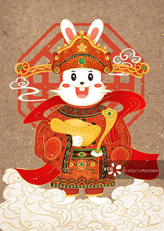 兔子形象财神图片素材