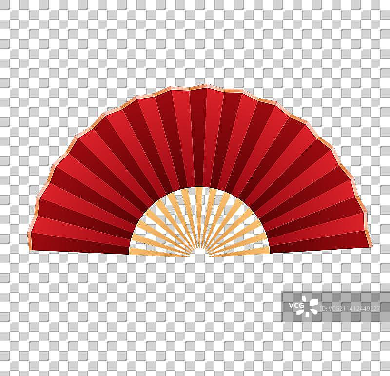 2023年兔年红扇扇子插画元素图片素材