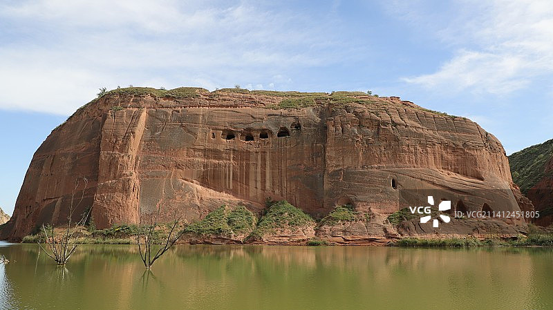 陕西榆林市波浪谷方山型丹霞地貌图片素材