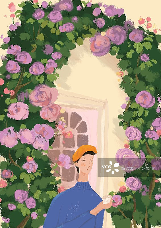 玫瑰与少年图片素材