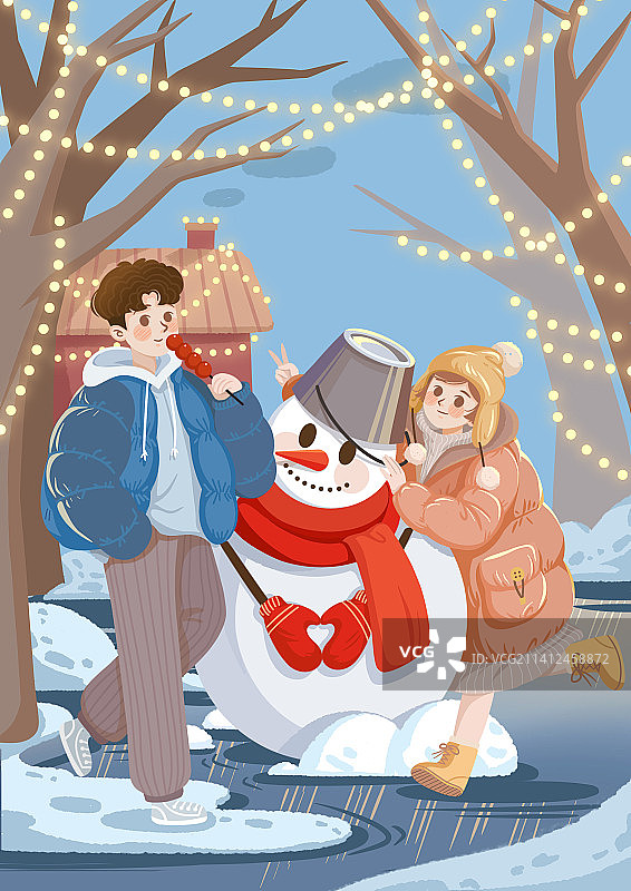 羽绒服情侣图片素材