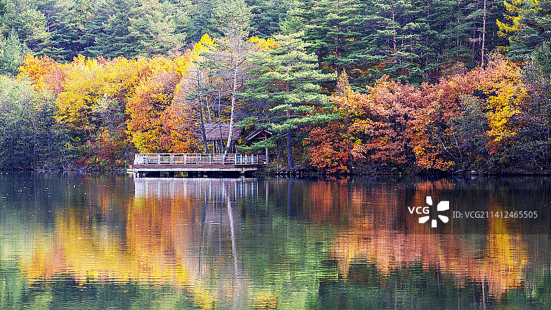 吉林二道河秋色图片素材