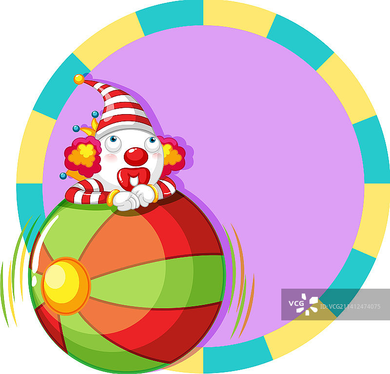 拿着音符banner的马戏团小丑图片素材