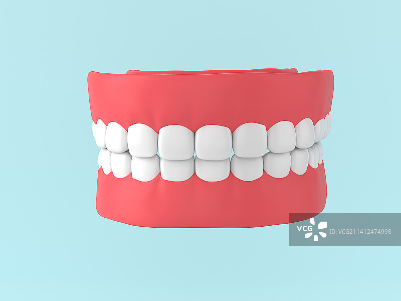 立体3d上排牙齿牙龈模型图片素材