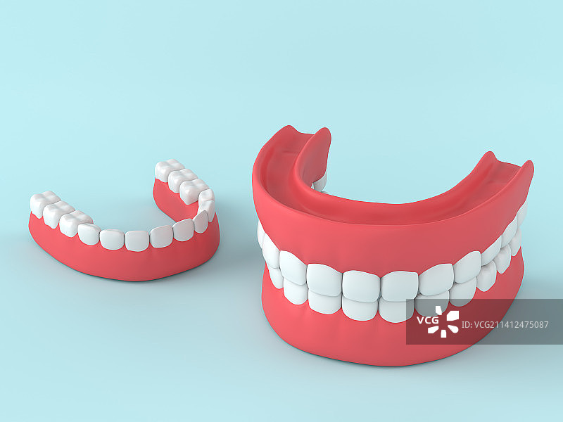立体3d上排牙齿牙龈模型图片素材