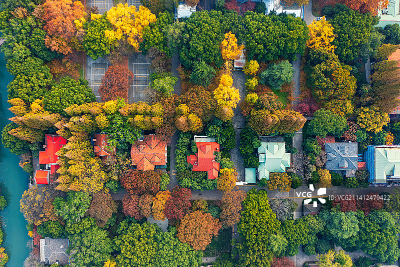 苏州大学风景航拍图片素材