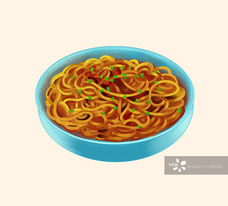 中国传统特色面食十大面条炸酱面北方美食食物插画图片素材