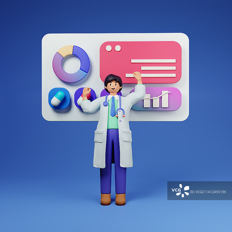 互联网查看数据的医生图片素材