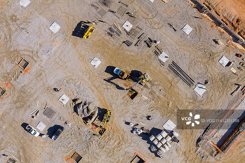 准备待浇筑的混凝土基础图片素材