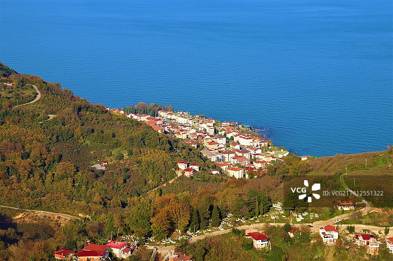 土耳其奥尔杜海边城镇景观鸟瞰图片素材