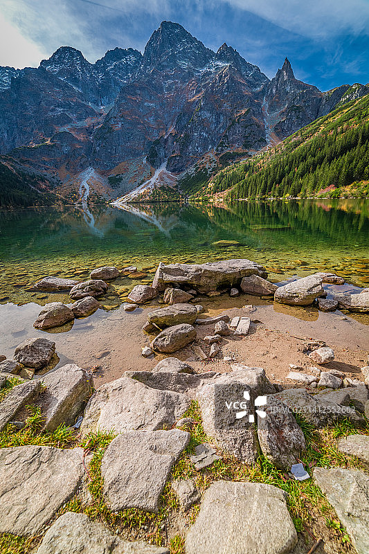 秋季美国山间美丽的湖泊图片素材
