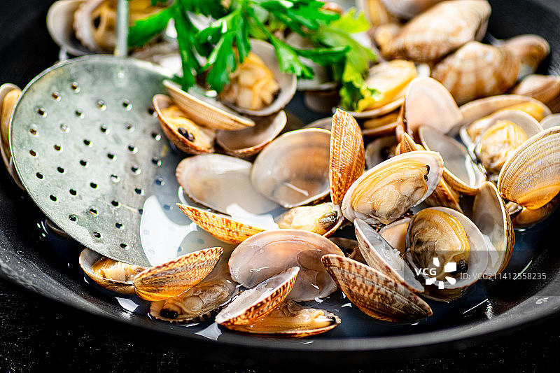 香芹蛤蜊特写背景图片素材