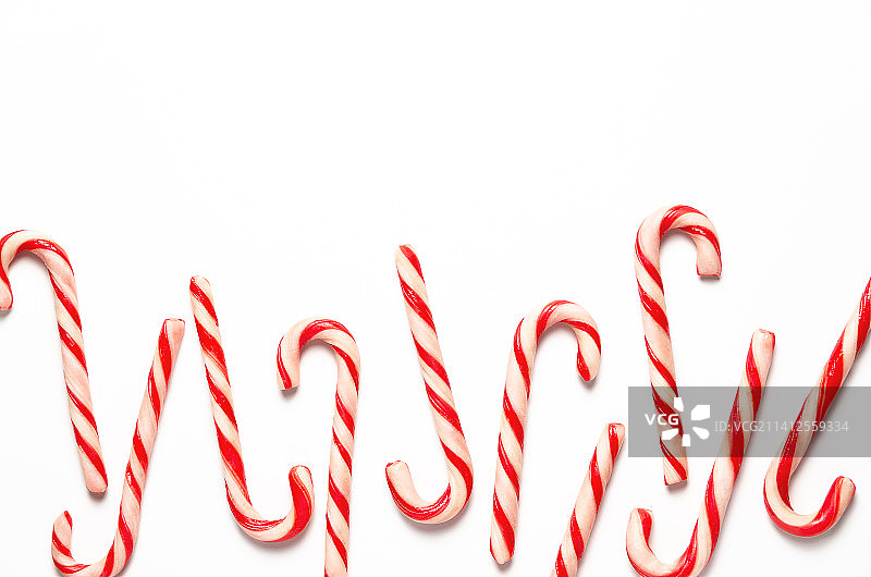 白色背景上的拐杖糖特写，阿根廷图片素材