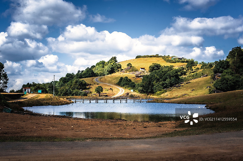 莫番卢尔湖光天色美景，印度梅加拉亚邦图片素材