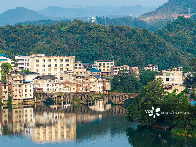 广西柳州三江县县城一角图片素材