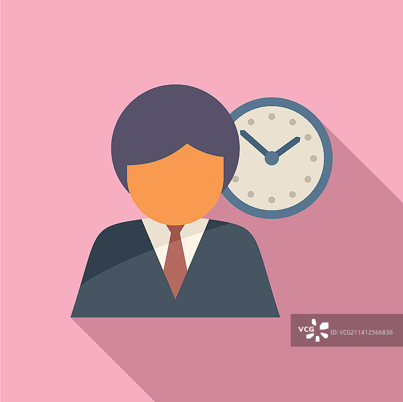 工作时间帮助图标扁平化办公室服务图片素材