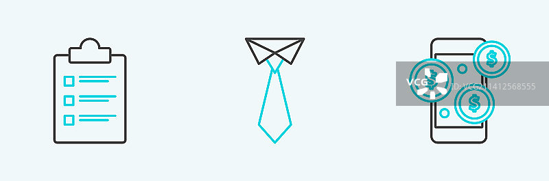 带美元符号和剪贴板的智能手机组合图片素材