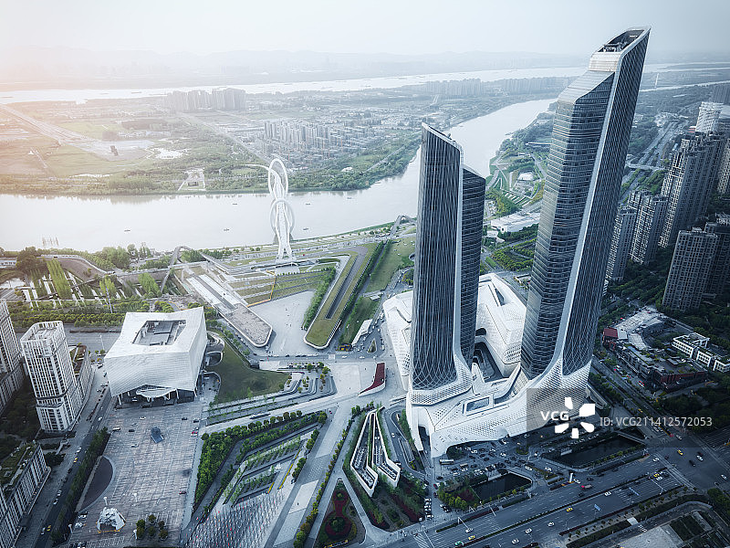 航拍南京城市建筑景观图片素材