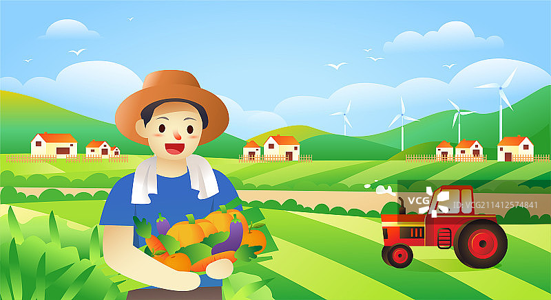 田园风光新农村丰收新面貌图片素材