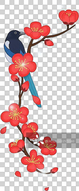 勉抠元素春节喜上眉梢中国风喜庆图片素材