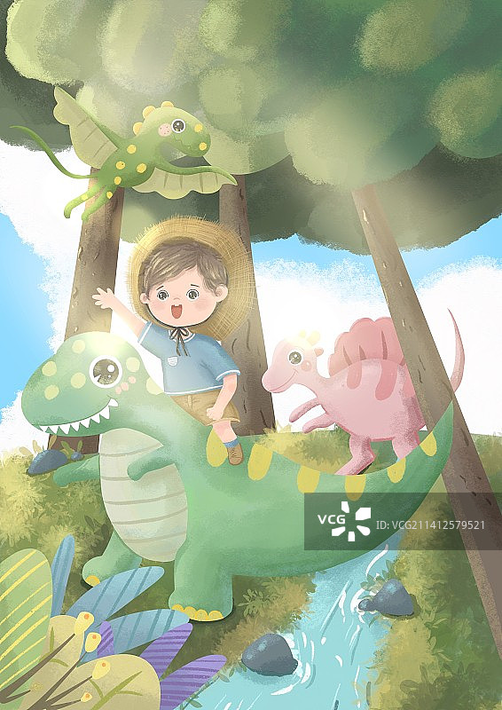 恐龙探险图片素材