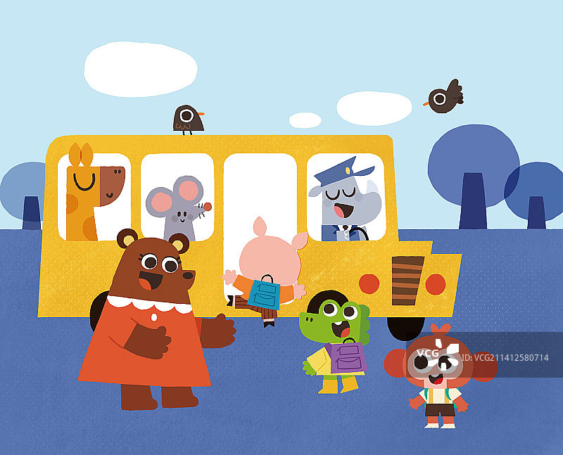 幼儿园校车图片素材