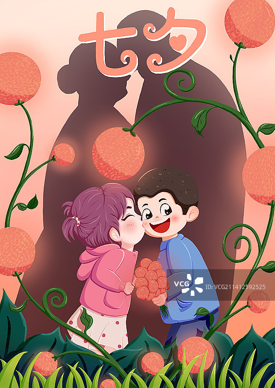 七夕两小无猜白首不相离图片素材