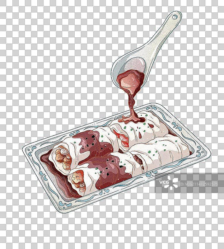 国潮风粤式早茶美食小吃肠粉图片素材