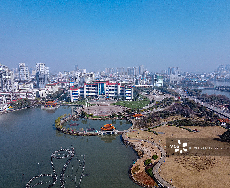 鄂州 鄂城区 地标 航拍素材 湖南省 鄂州市 城市 商业图片素材