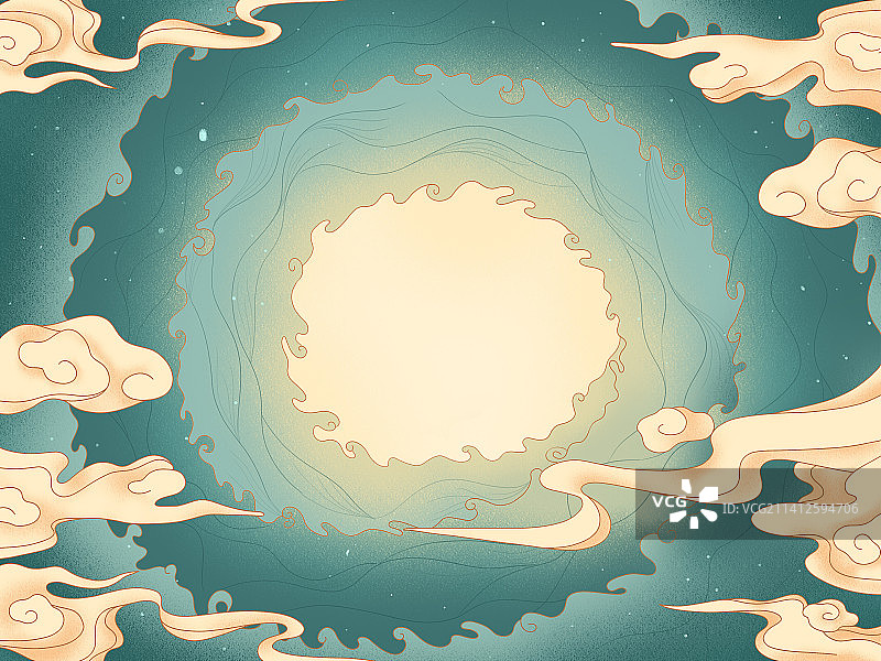 祥云旋转吉祥如意国潮质感肌理背景素材图片素材