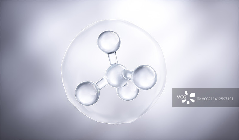 3D渲染的微观粒子结构图片素材