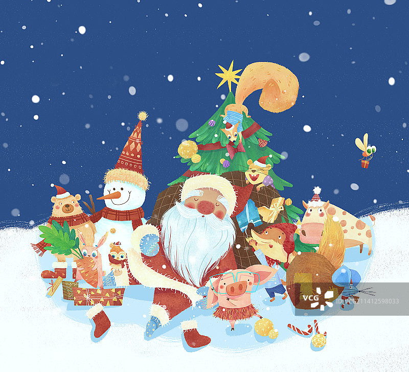 当圣诞老人睡着了图片素材