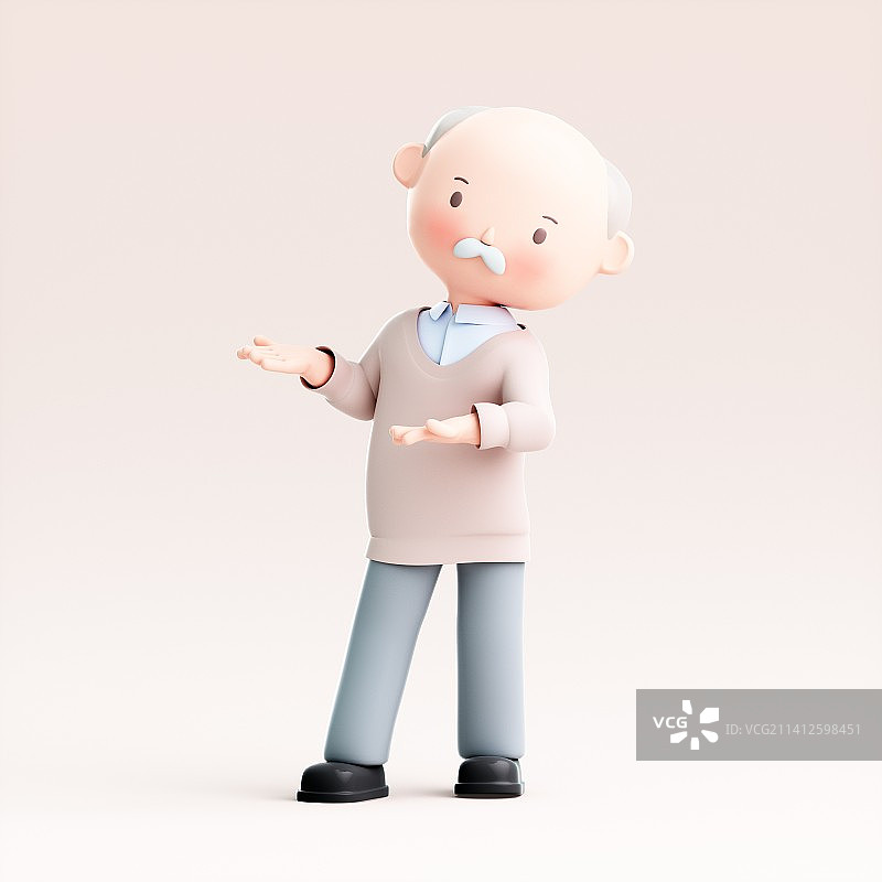 3D渲染的可爱卡通人物图片素材