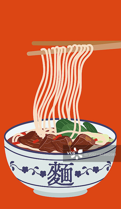 中式传统面食之红烧牛肉面图片素材