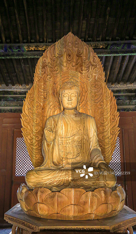 山西省大同市华严寺（上华严寺）观音阁观音菩萨雕像图片素材