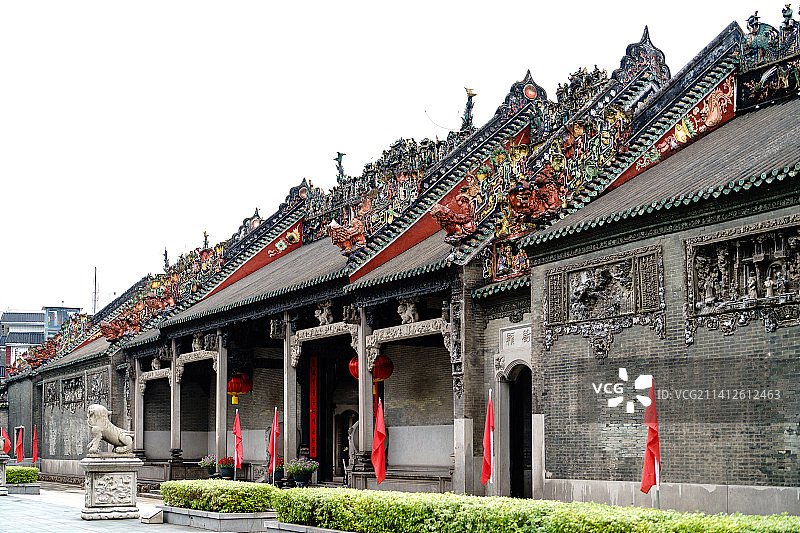广州陈家祠古建筑祠堂雕刻图片素材